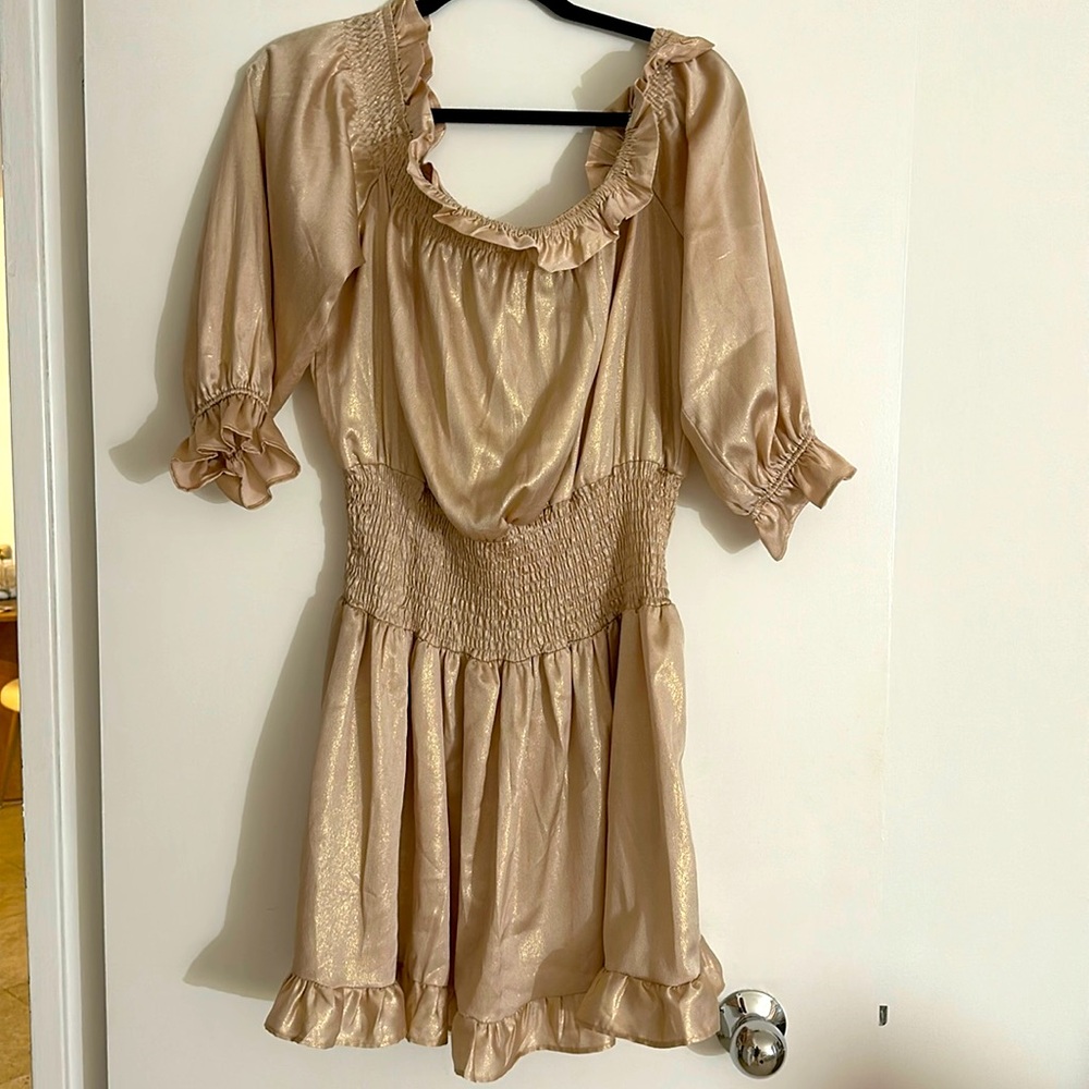 Goldish pink dress